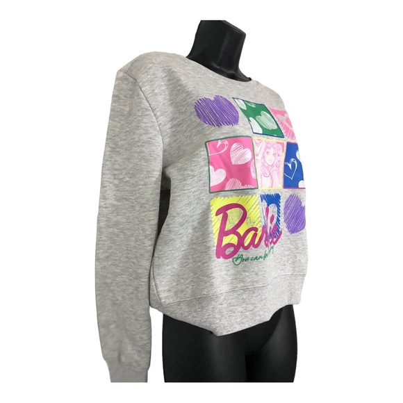 Barbie gray Barbie collage graphic print sweatshirt size large new - Picture 8 of 9